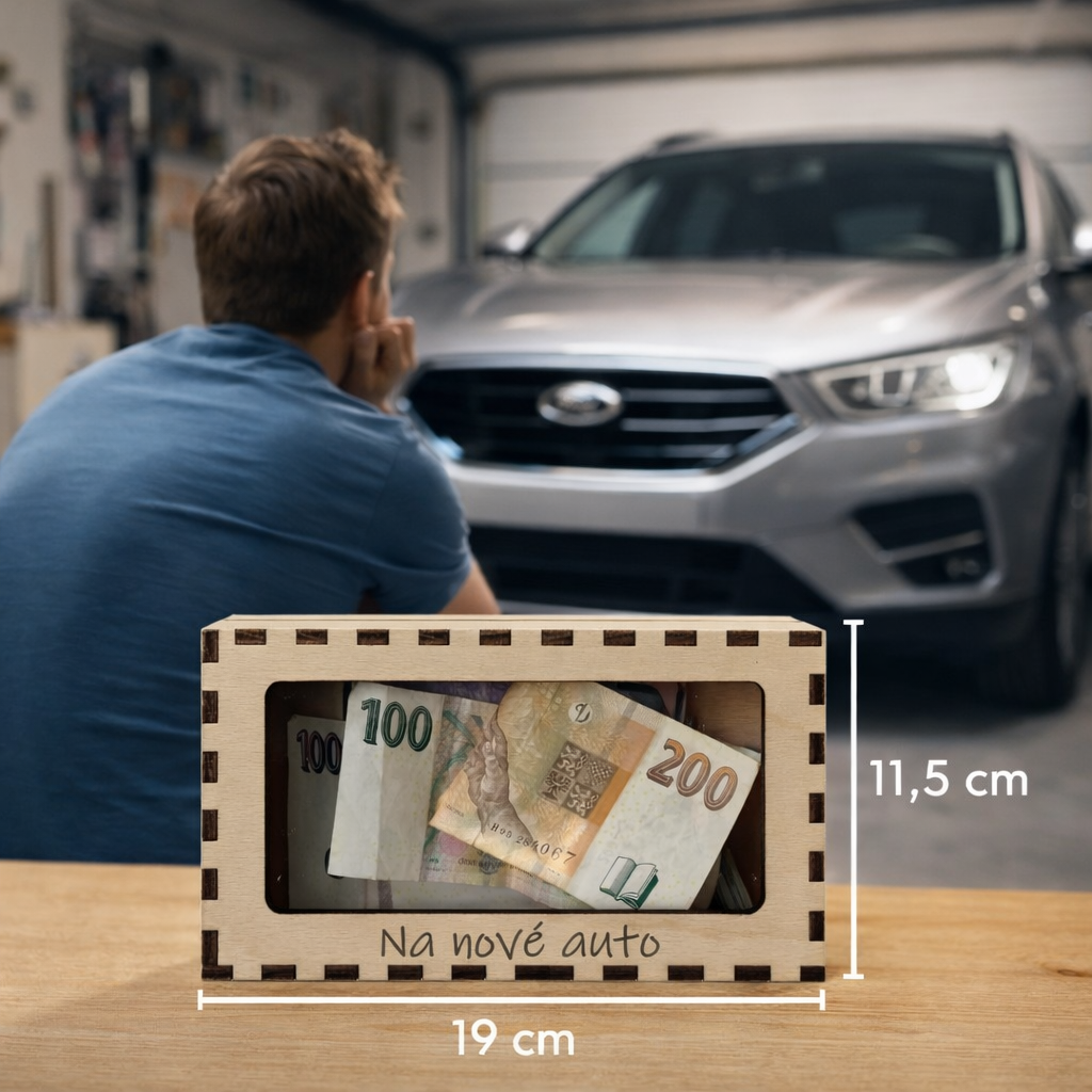 Pokladnička na nové auto - originální dárek jak věnovat peníze